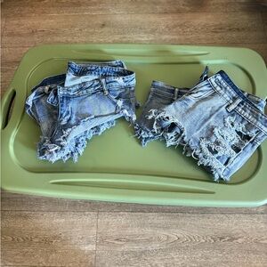 Distressed Light Blue Denim Shorts Bundle